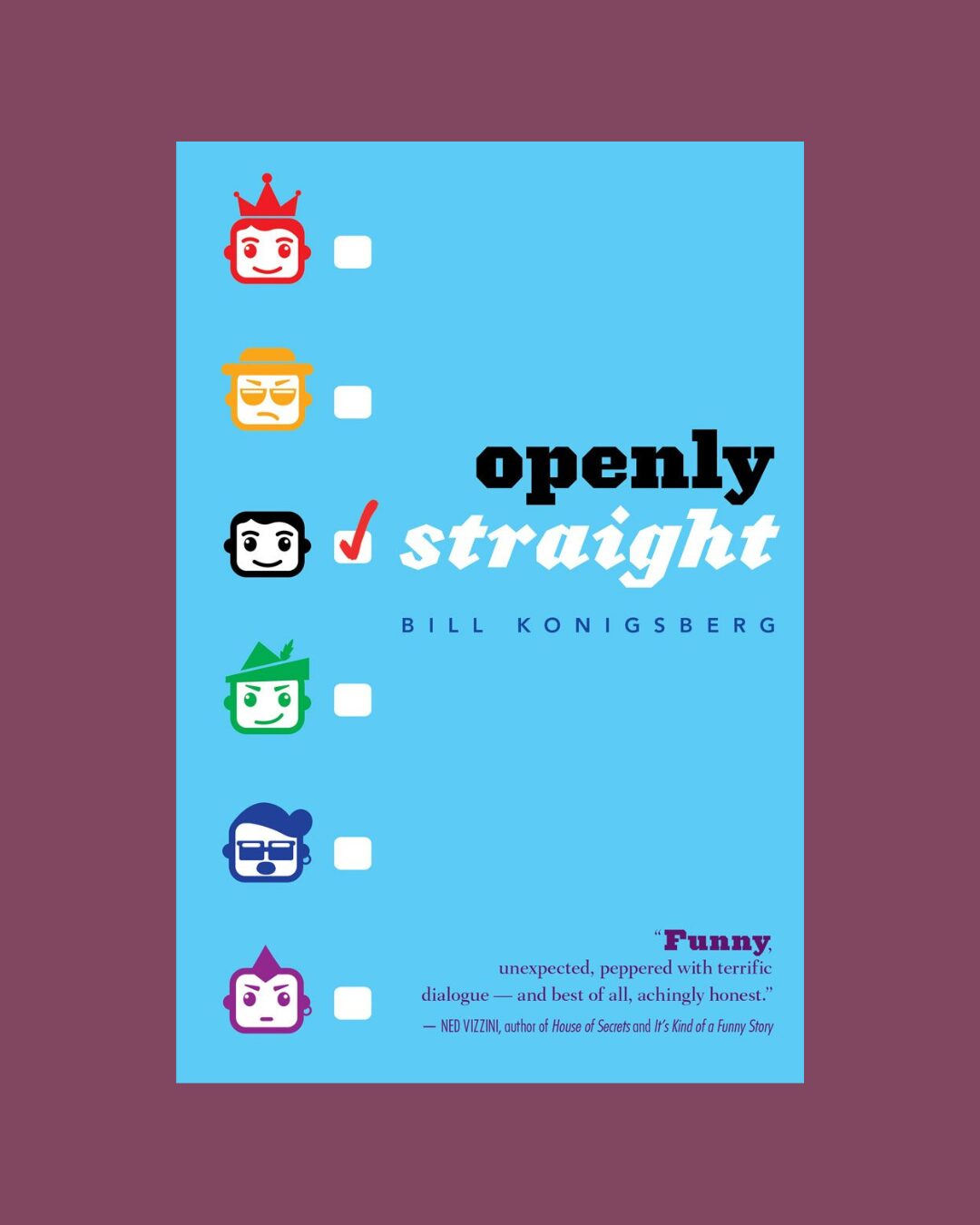The cover of the book Openly Straight on a purple background