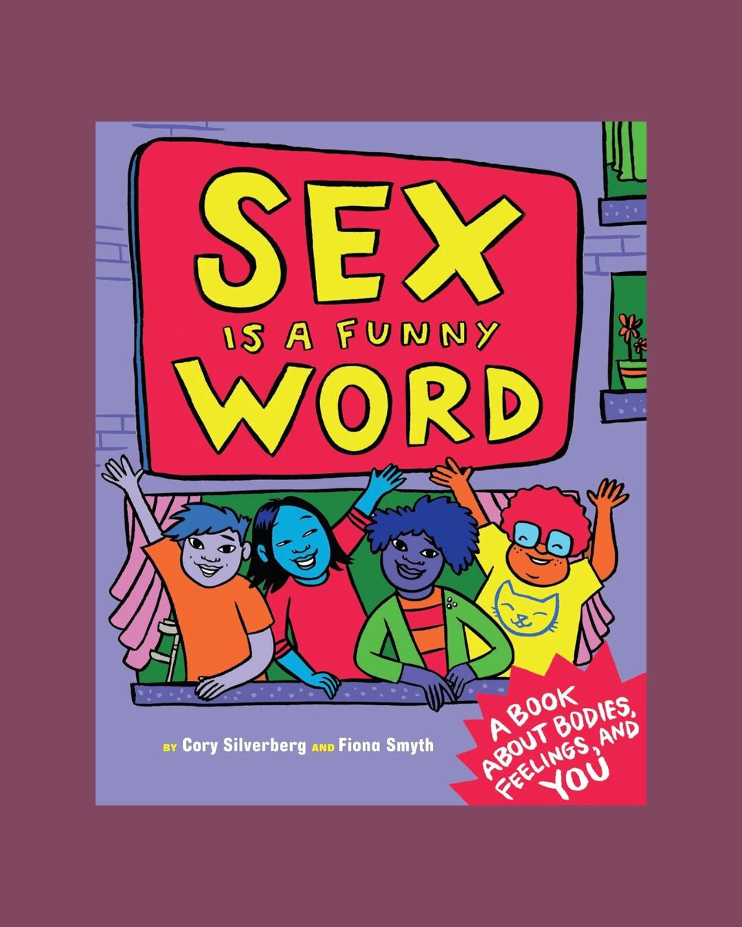 The cover of the book Sex Is a Funny Word on a purple background